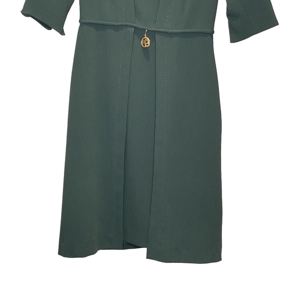 CLASS ROBERTO CAVALLI Office Siren Snake Charm Designer Italian Green Dress 8 - Picture 6 of 16